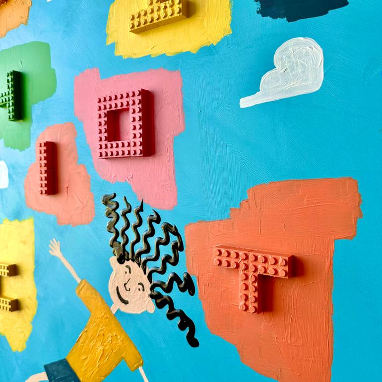 Original Figurative Children Painting by Question Marker