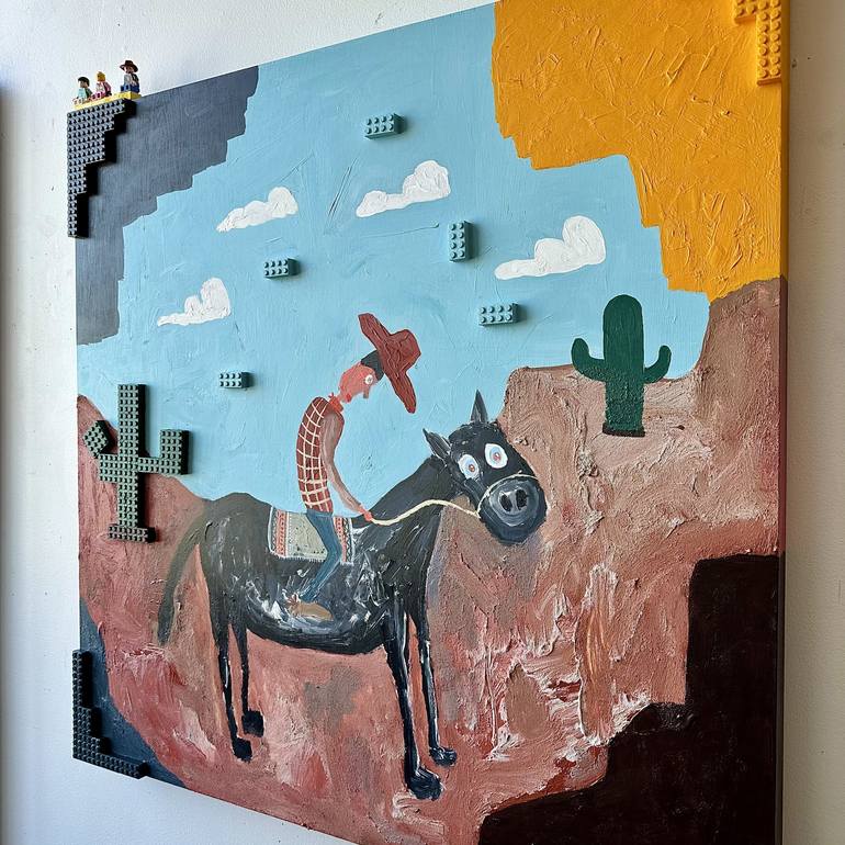 Original Contemporary Horse Painting by question marker