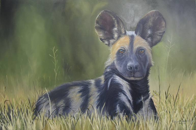 Original Animal Painting by Wayne Richards | Classicism Art on Canvas | The Watchful Rest
