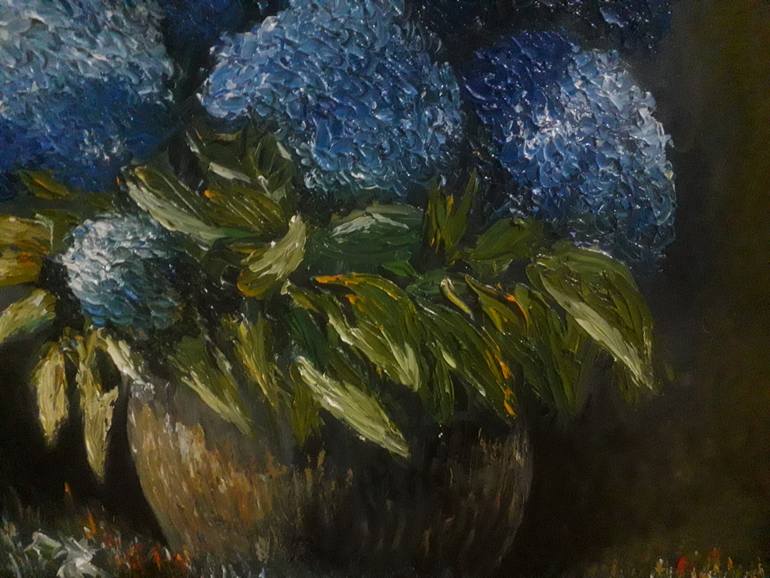 Original Expressionism Floral Painting by Wujdi Fikril