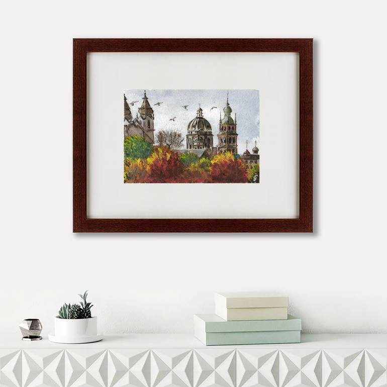 Original Other Architecture Painting by Olena Horbatenko