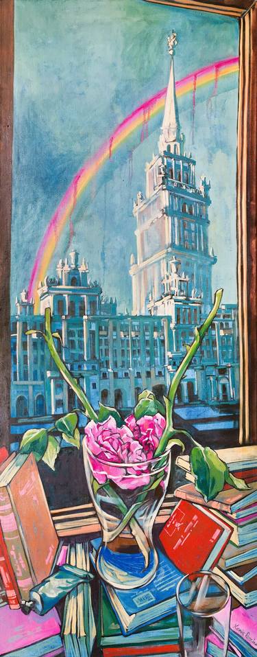 Original Architecture Painting by Xenia Raw
