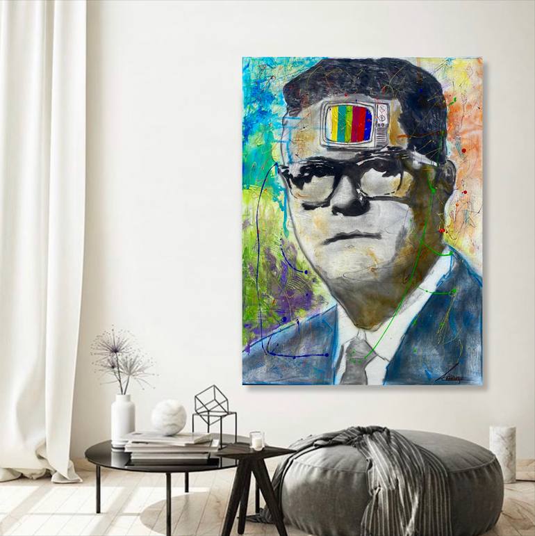 Original Expressionism People Painting by Cecilia Andonaegui