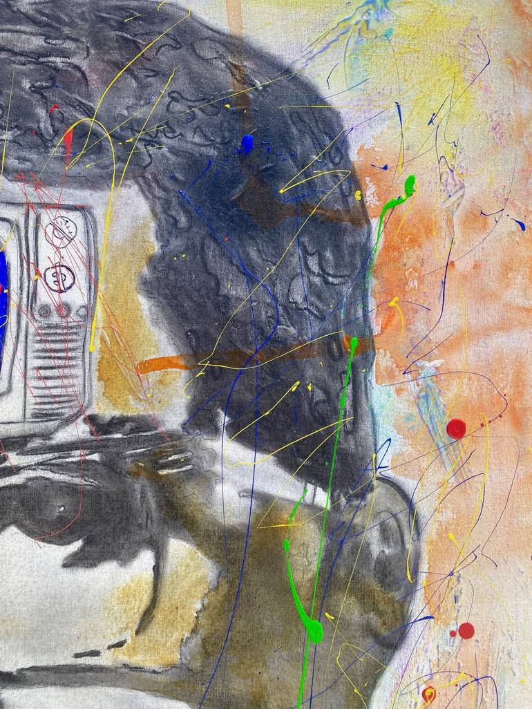 Original Expressionism People Painting by Cecilia Andonaegui