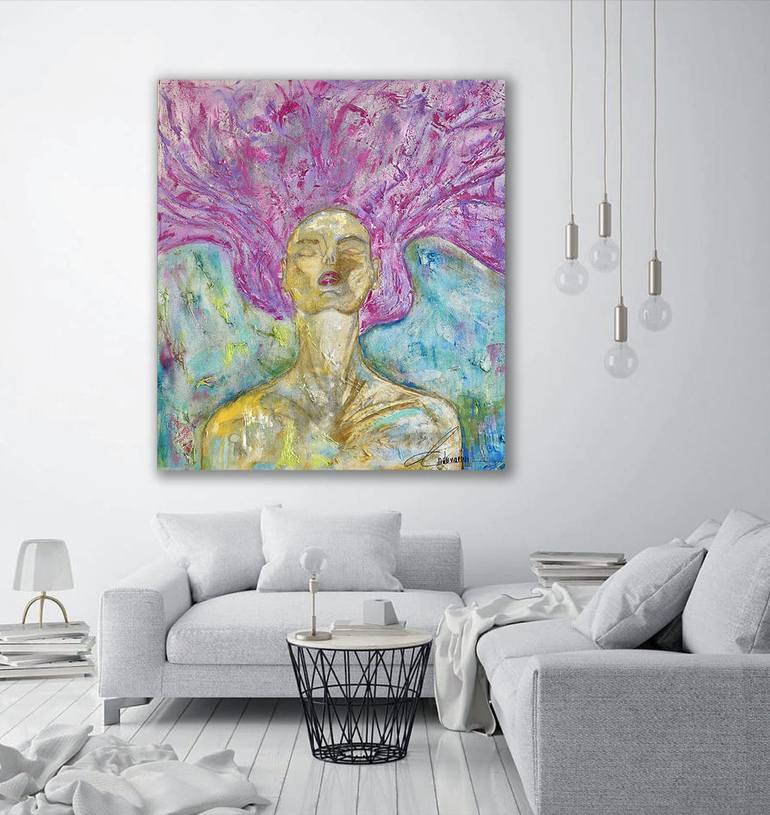 Original Expressionism Women Painting by Cecilia Andonaegui