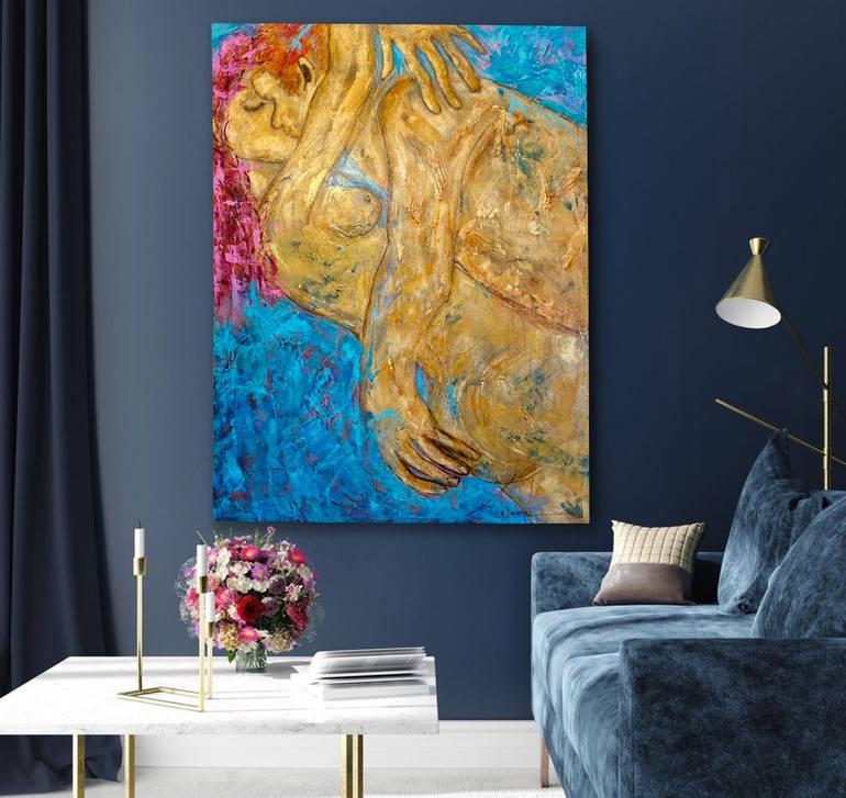 Original Expressionism Women Painting by Cecilia Andonaegui