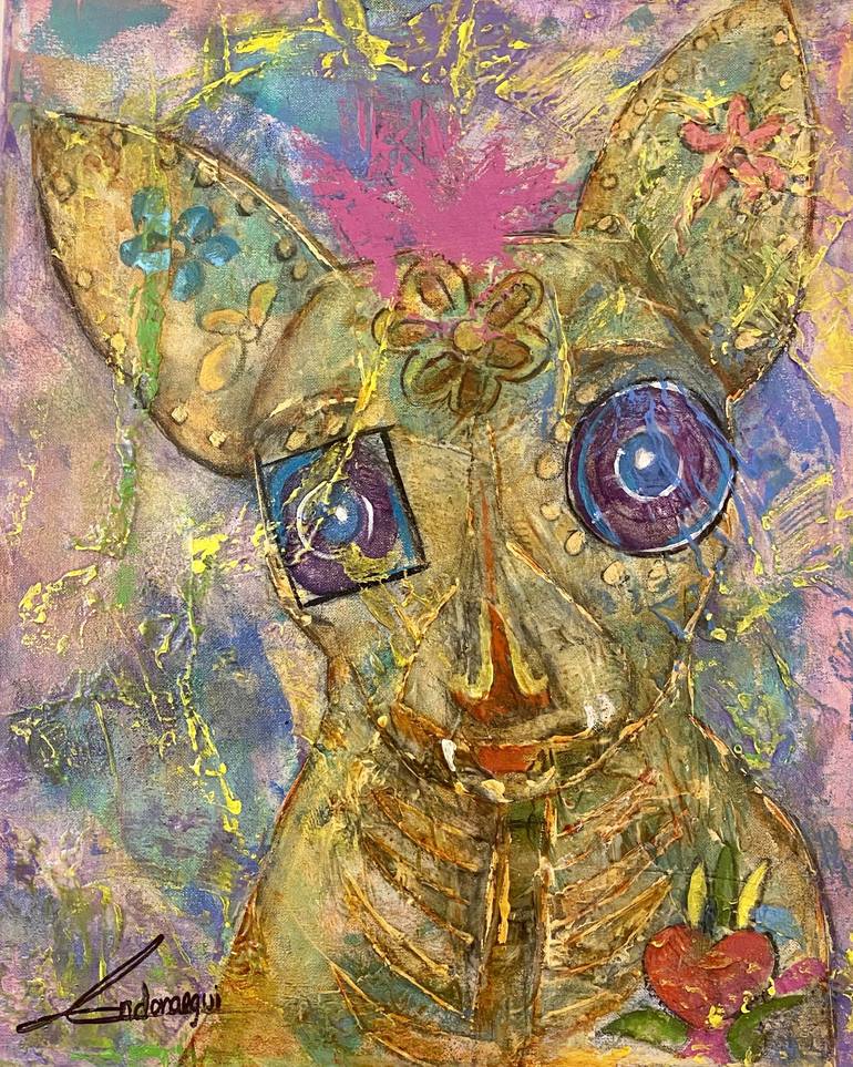 Original Pop CultureCelebrity Painting by Cecilia Andonaegui Expressionism Art on Canvas Huitlacoche