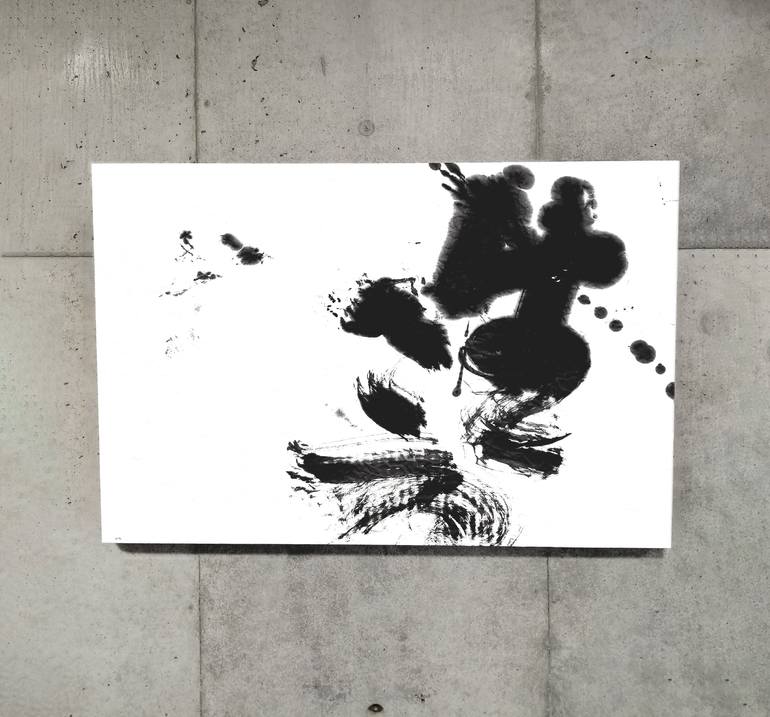 Original Abstract Calligraphy Painting by Hiroshi Wada