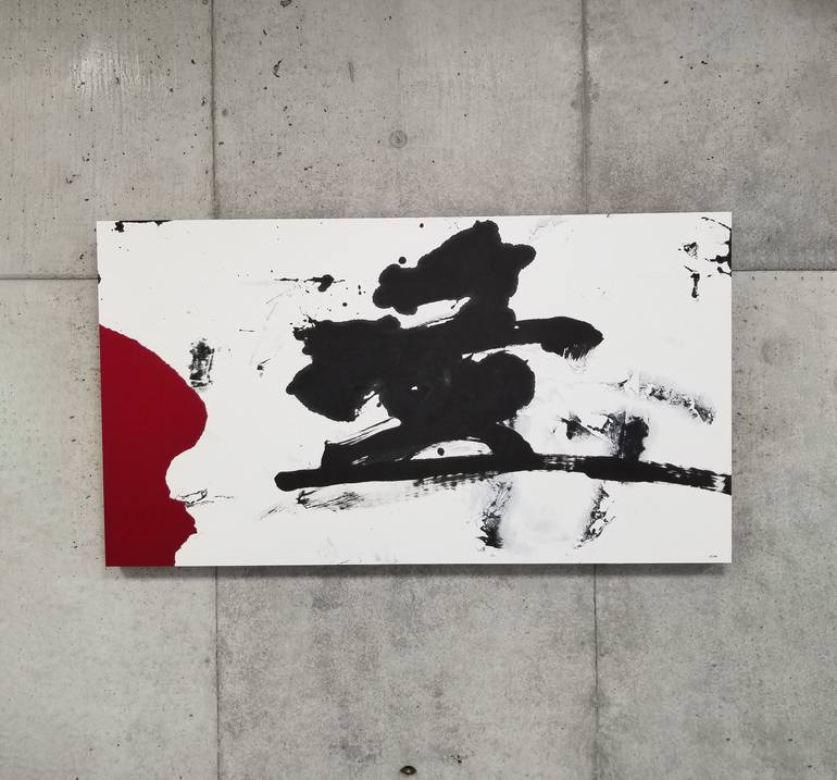 Original Abstract Calligraphy Painting by Hiroshi Wada