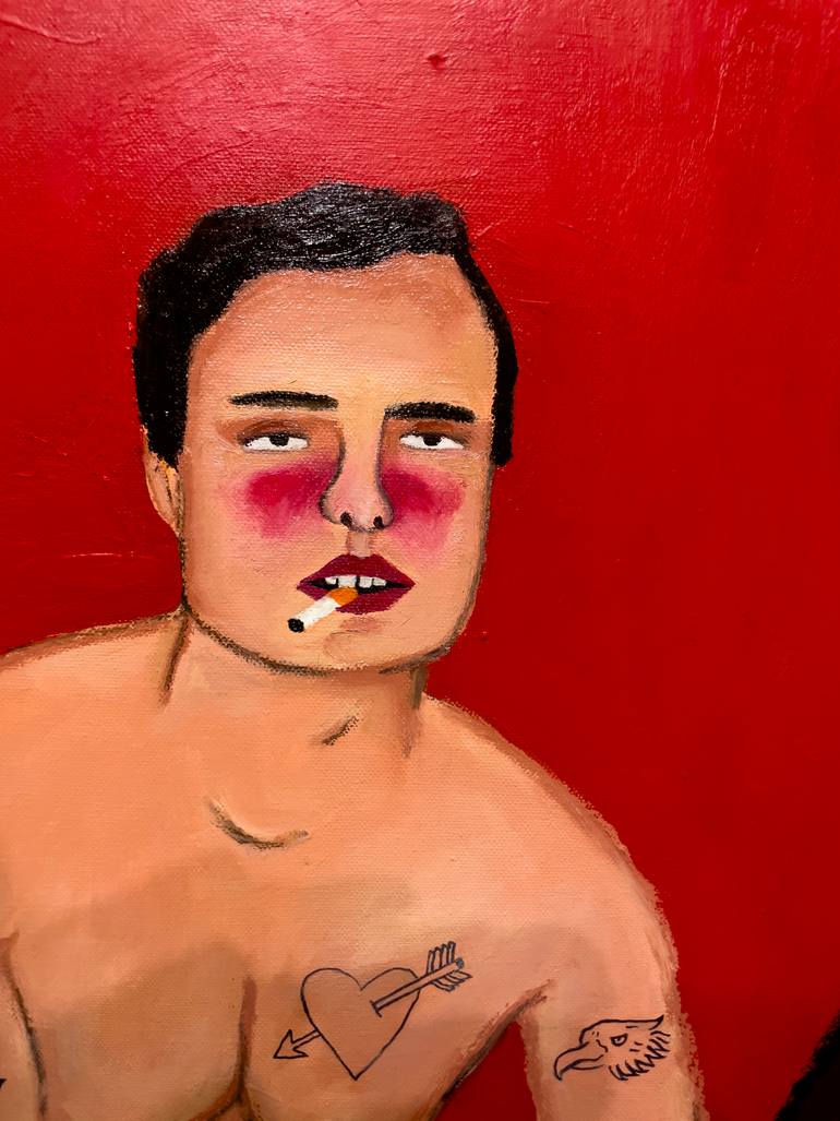 Original Street Art Men Painting by Kasia Frankowicz