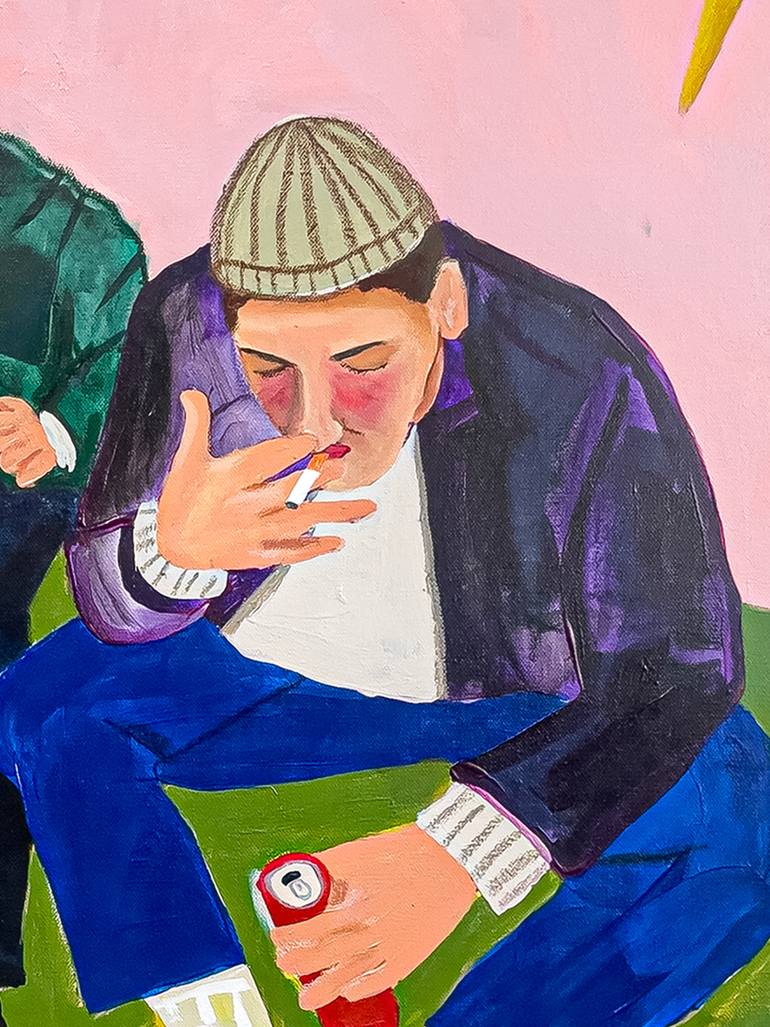 Original Street Art Men Painting by Kasia Frankowicz