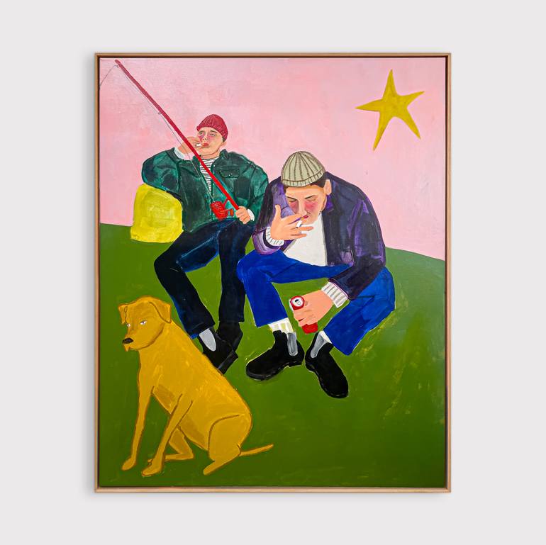 Original Street Art Men Painting by Kasia Frankowicz