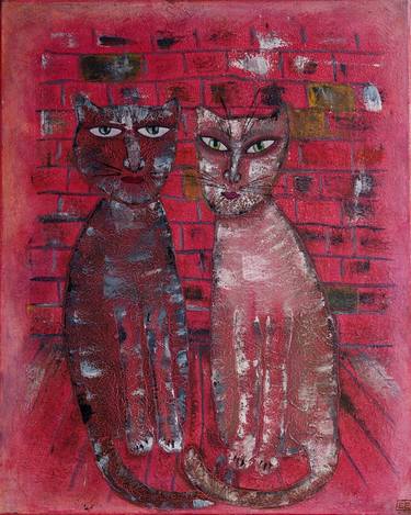 Print of Fine Art Cats Paintings by Lena Yermolaieva