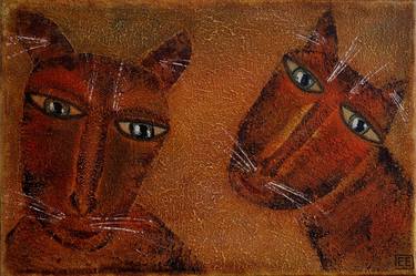 Print of Cats Paintings by Lena Yermolaieva