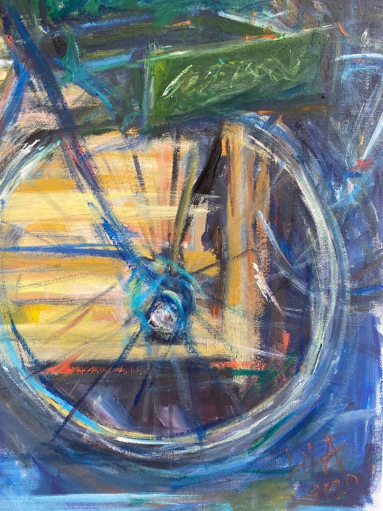 Original Abstract Transportation Painting by Lila Baral