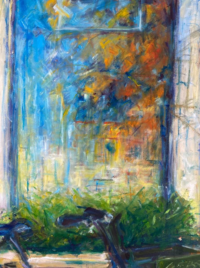 Original Abstract Transportation Painting by Lila Baral