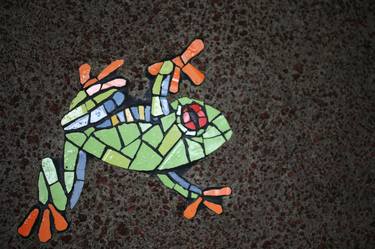 Green frog mosaic - Limited Edition of 5 thumb