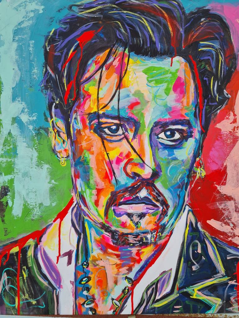 Johnny Depp Painting by KARINE GIFFONI | Saatchi Art