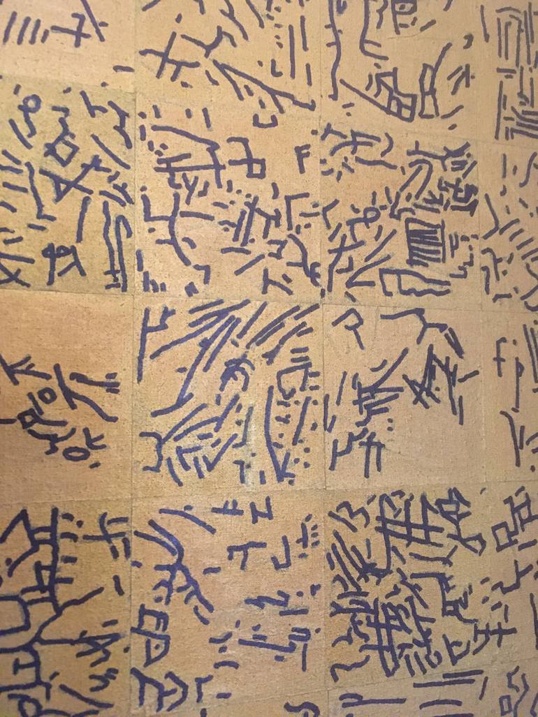 Original Abstract Calligraphy Drawing by Tom Zuk