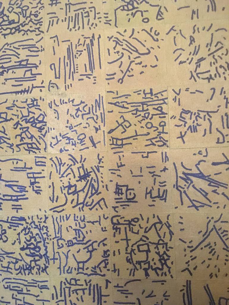 Original Abstract Calligraphy Drawing by Tom Zuk
