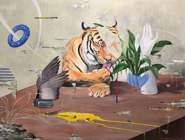 Original Surrealism Animal Painting by M Satrio A W