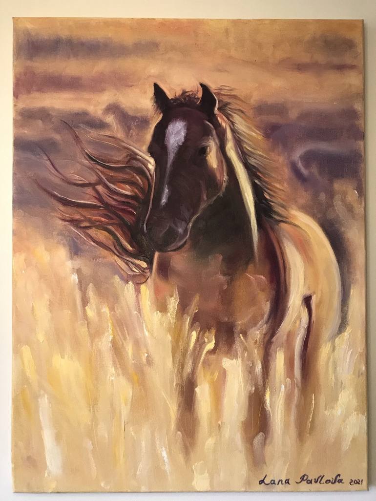 Original Fine Art Horse Painting by Lana Pavlova