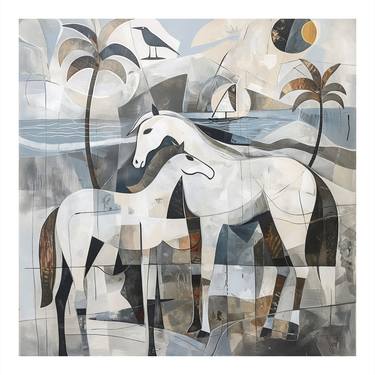 Original Minimalism Horse Paintings by Angelo Makula