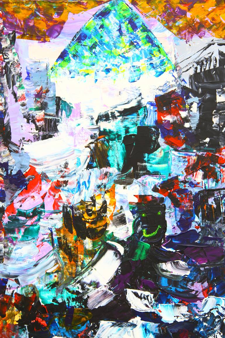 Original Abstract Cities Painting by Russell Moore
