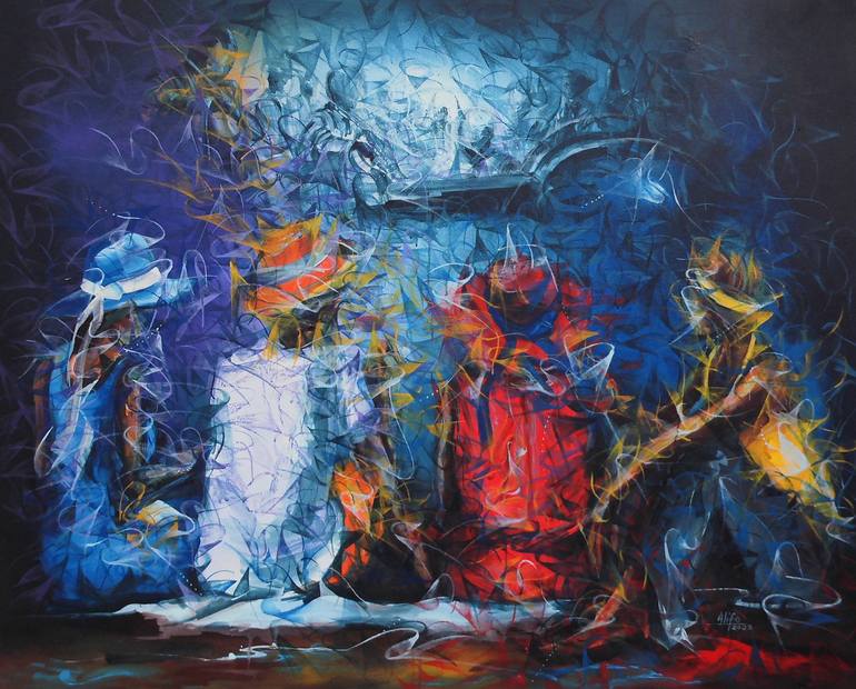 Original Abstract Painting by Seth Alifo | Abstract Expressionism Art on Canvas | Enchanted Evening