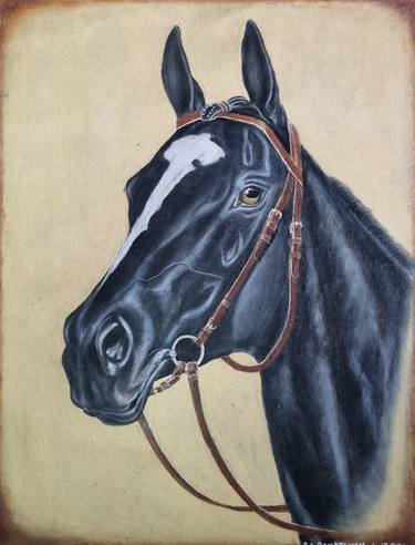 Original Fine Art Horse Painting by RaajSreSubiksha Arunkumar