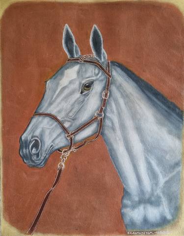Original Fine Art Horse Painting by RaajSreSubiksha Arunkumar