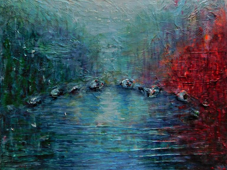 Original Abstract Landscape Painting by Nalan Laluk McCandless