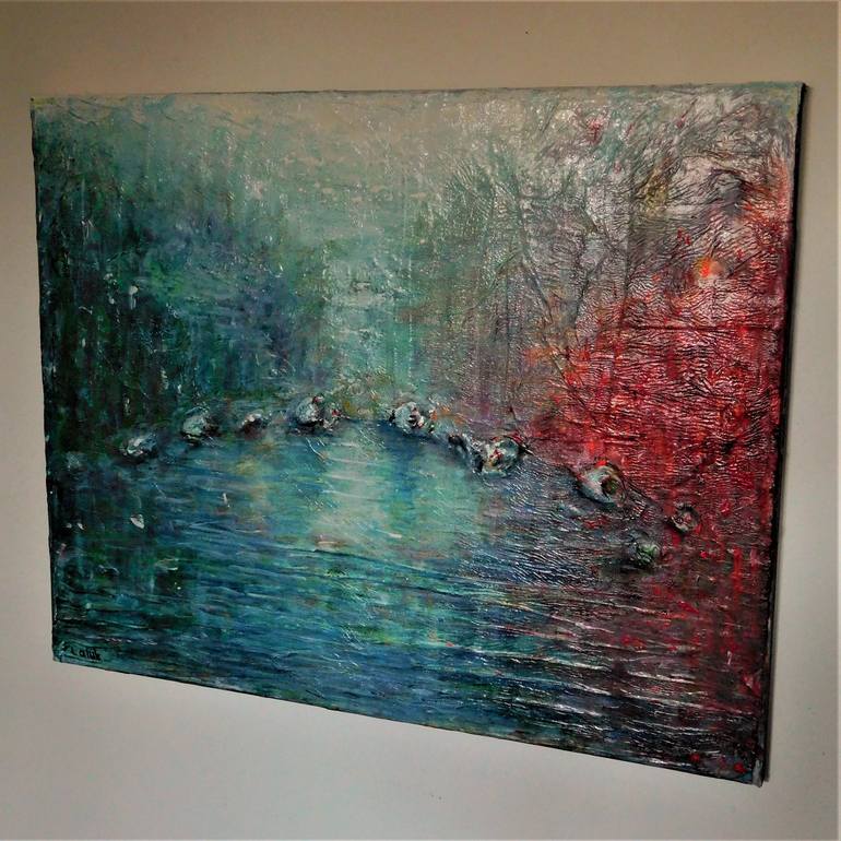 Original Abstract Landscape Painting by Nalan Laluk McCandless