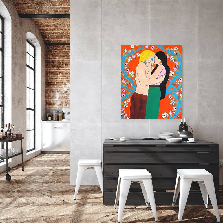Original Figurative Love Painting by Maureen Giroud