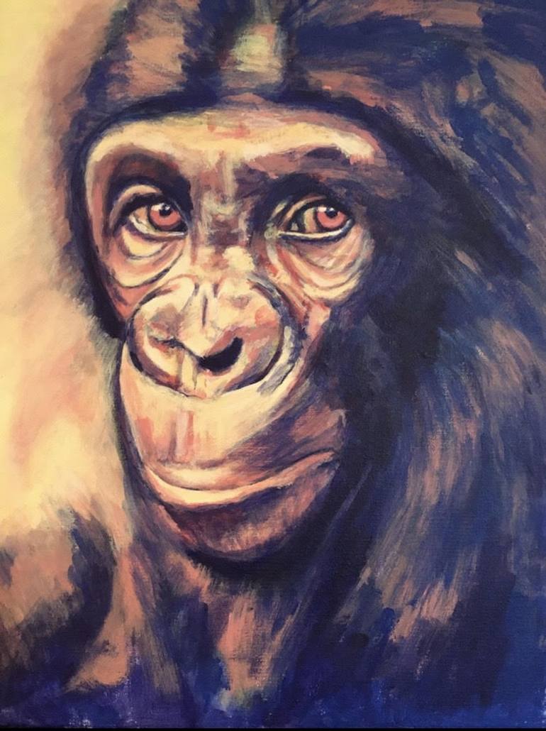 Bonobo Painting by Taylor Lauren Moore | Saatchi Art