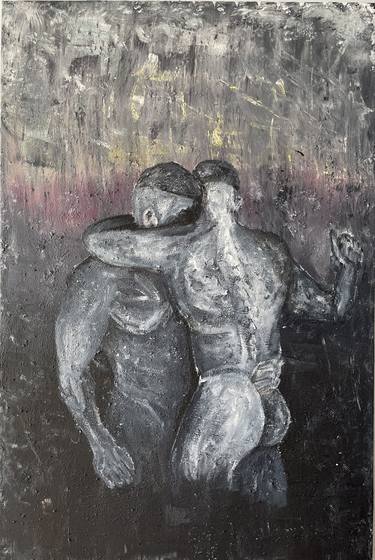 Original Figurative Men Paintings by M E X Rietzler