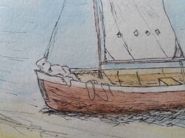 Original Fine Art Boat Painting by Vincent S Coster