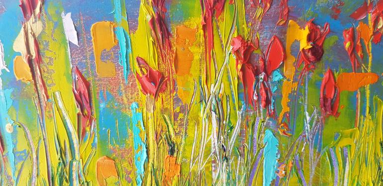 Original Abstract Expressionism Floral Painting by Mara Boronina