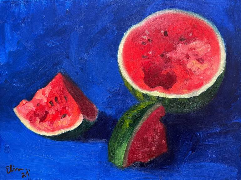 Still Life With Watermelon Painting By Elina Arbidane Saatchi Art   7340590 XUAAJWUD 7 