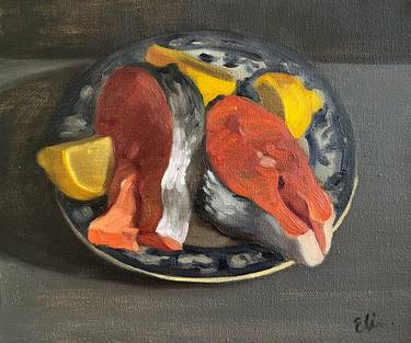 Still Life with salmon steaks thumb
