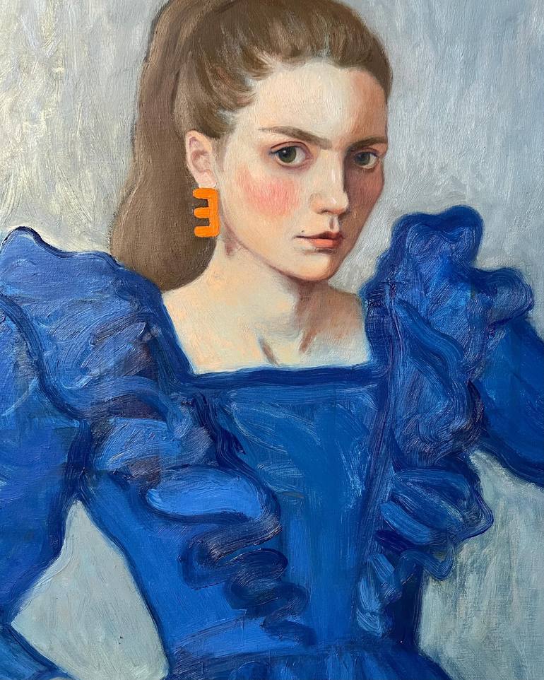 Original Portraiture Portrait Painting by Elina Arbidane