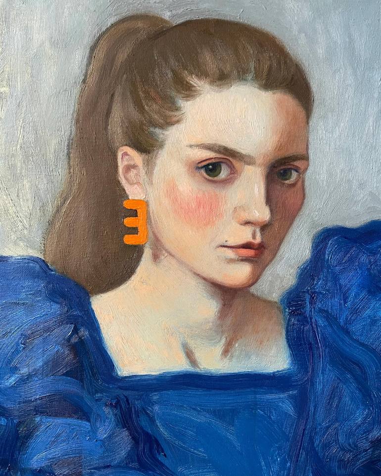 Original Portraiture Portrait Painting by Elina Arbidane