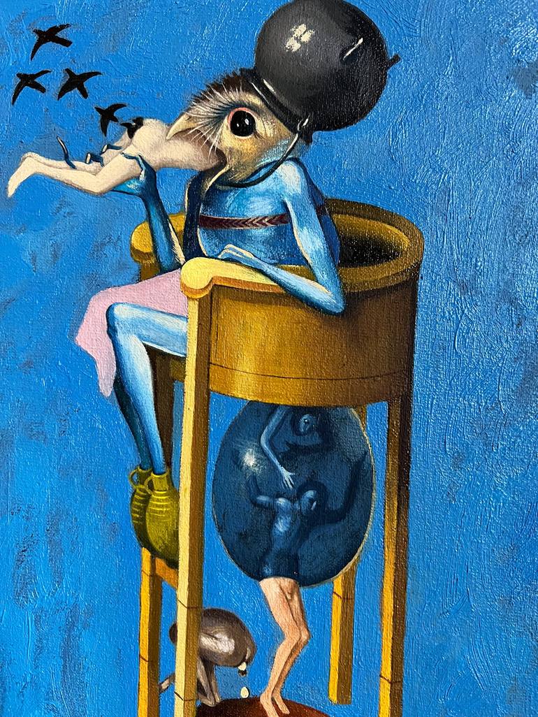 Original Surrealism Humor Painting by Elina Arbidane
