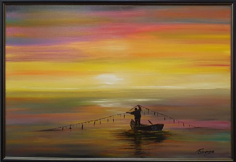 Original Abstract Landscape Painting by Evmeniya Stankova