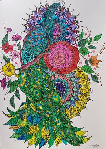 Peacock. Beauty of random patterns. thumb