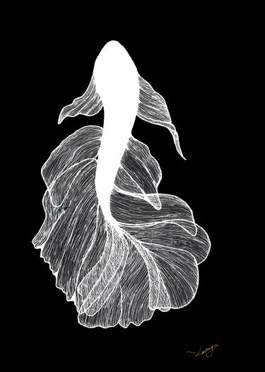 Print of Abstract Fish Drawings by Lavanya Polampalli