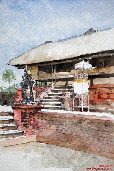 Original Documentary Architecture Paintings by Gede Agus