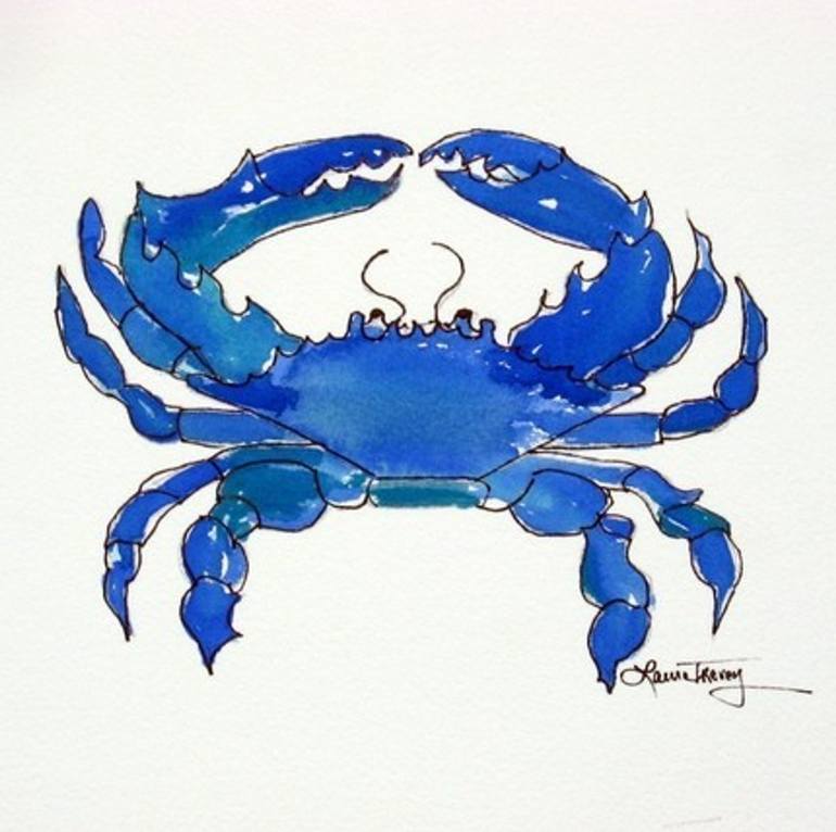 Chesapeake Bay Blue Crab Painting by Laura Trevey | Saatchi Art