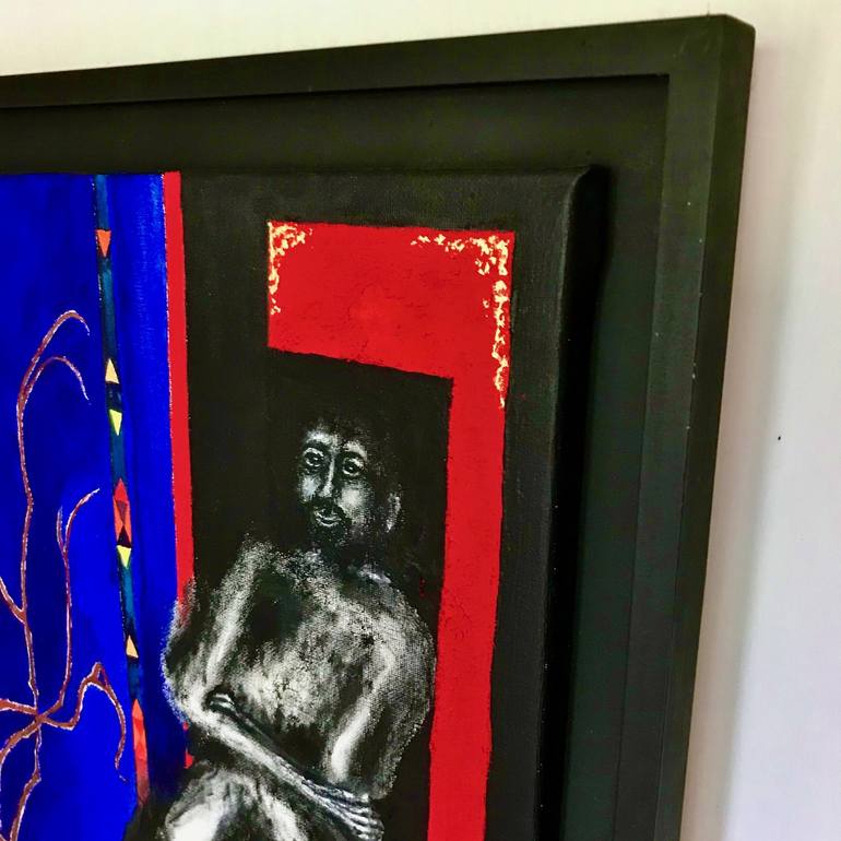 Original Abstract Expressionism Men Painting by Adrian Gibbs
