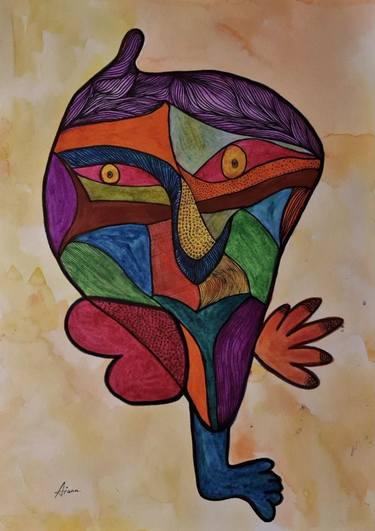 Original Cubism Abstract Painting by Aiann Aiann